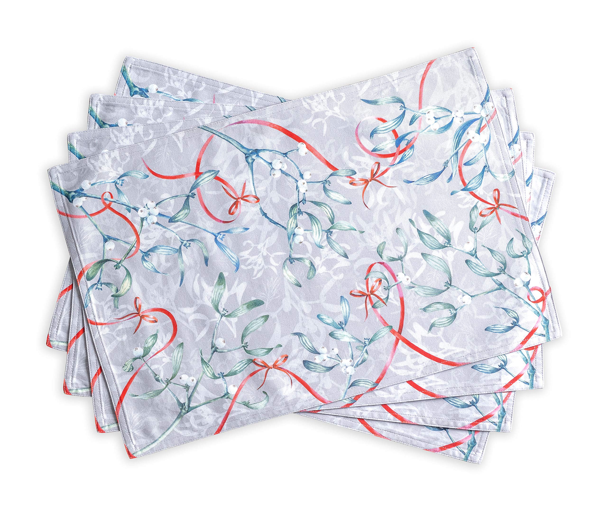 Maison d' Hermine Tischsets aus 100 % Baumwolle, waschbar, wiederverwendbar, für Thanksgiving, Weihnachtsdekoration, Küche, Esszimmer, Party, Hochzeit, Restaurant (Enora, 33 x 48,3 cm), 4 Stück