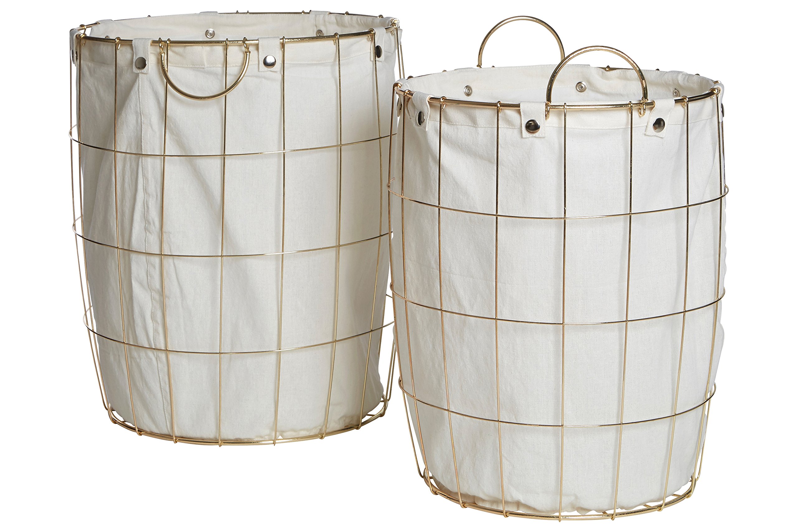 Buy Premier Interiors Laundry Baskets Round Gold Wire Laundry Basket