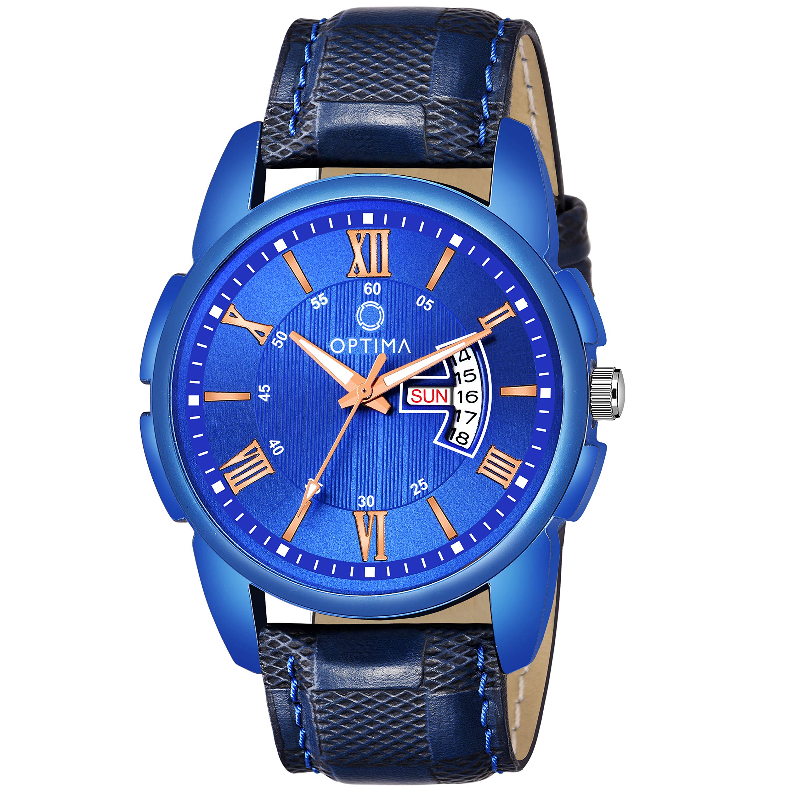 OPTIMA Watch Mens Fashion Water Resistant Sports Slim Analogue Quartz Stainless Steel Leather Watches Mens Bracelet (Blue) (B0822CWY1D) Amazon Price History, Amazon Price Tracker
