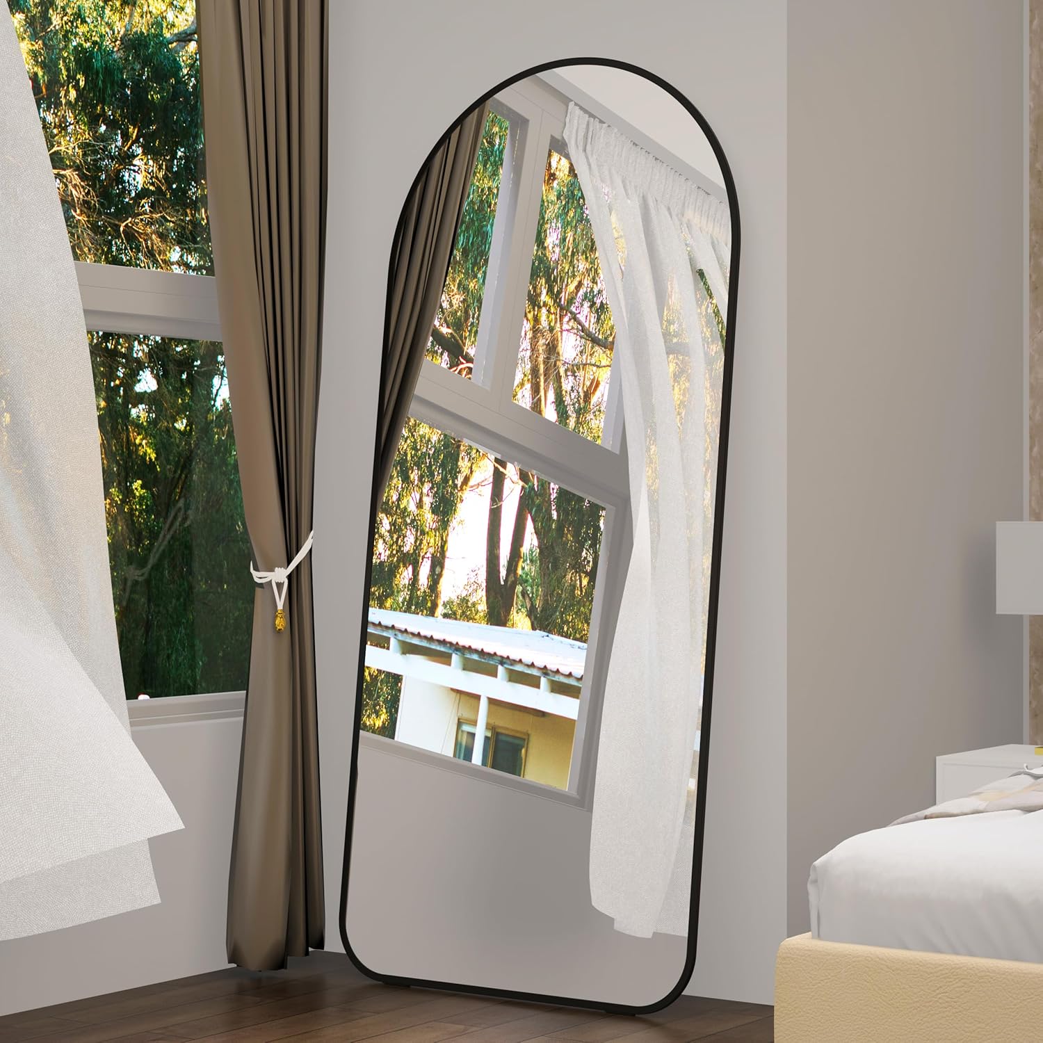 Amazon.com: BEAUTME 71"x32" Arched Full Length Mirror, Large Black ...
