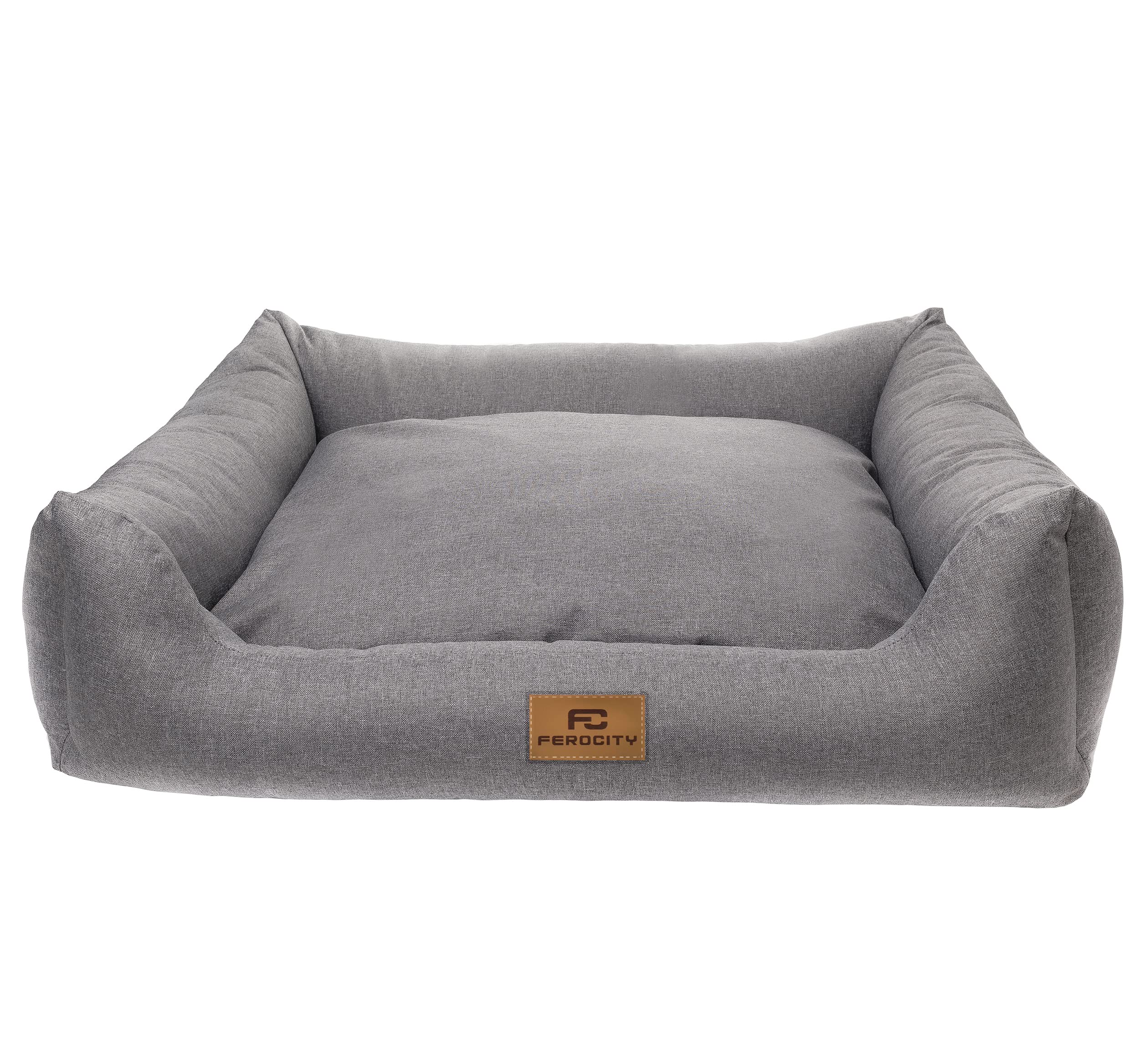 Ferocity Letto per Cani e Gatti Letto per Animali Domestici Materasso Lavabile Cuccia Letto per Cani Reversibile, Lino - Grigio 85x70 [123]