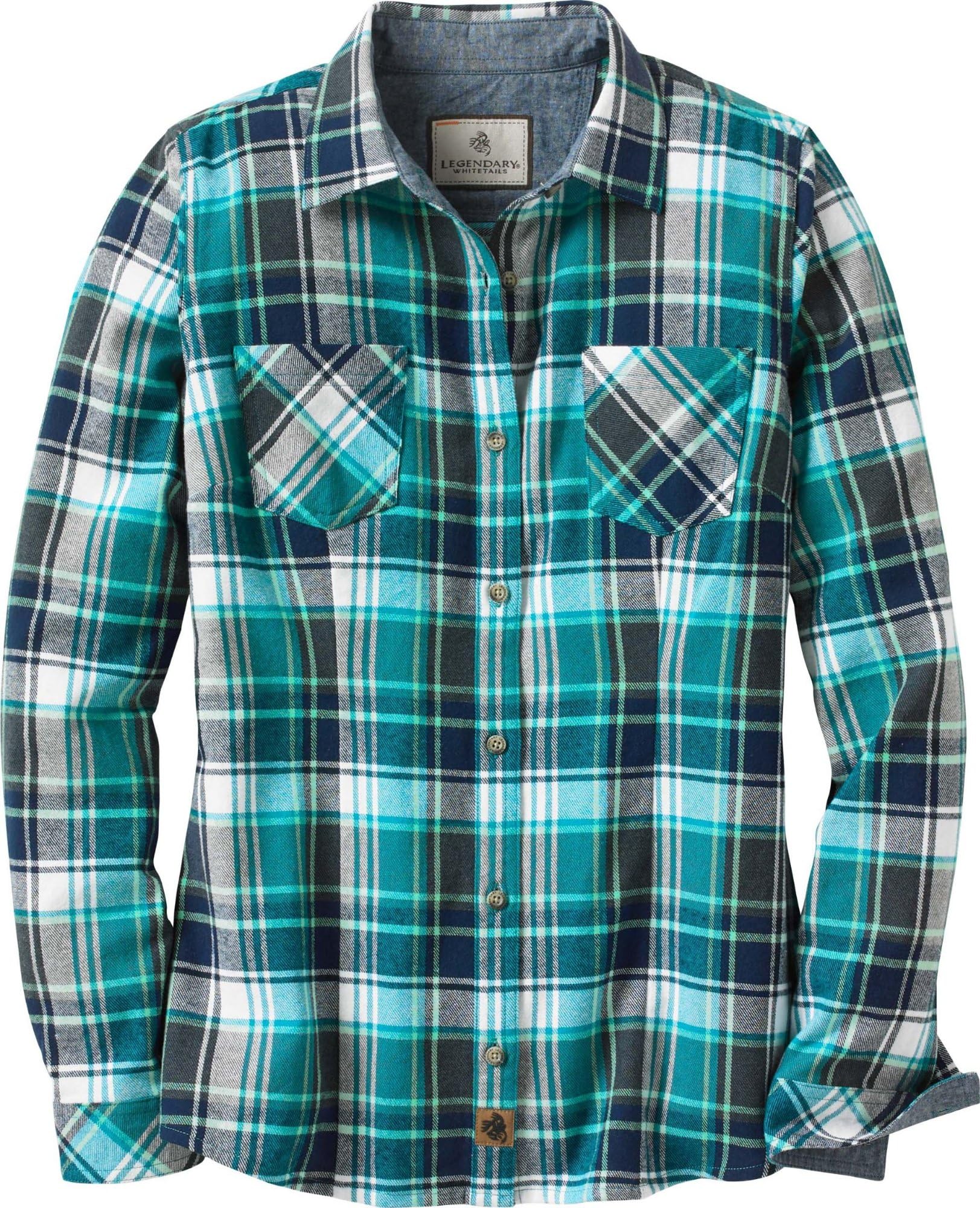 Legendary Whitetails Womens Long Sleeve Plaid Button Up 100% Cotton Flannel Shirt