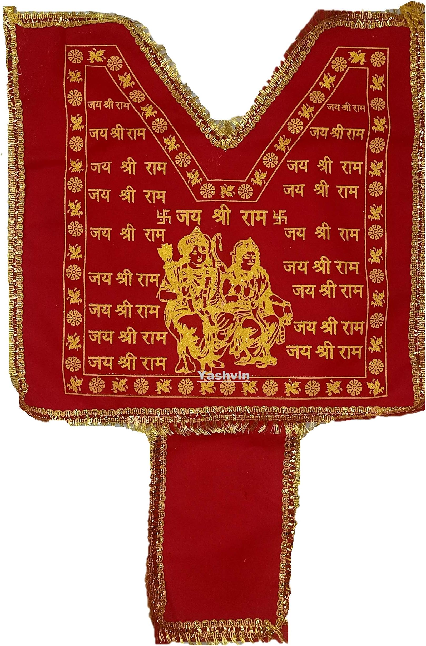 Yashvin Brand Hanuman ji Chola/Dress/Poshak || Ideal For Hanuman Jee Clothing (1 Chola, Velvet Cloth Material)