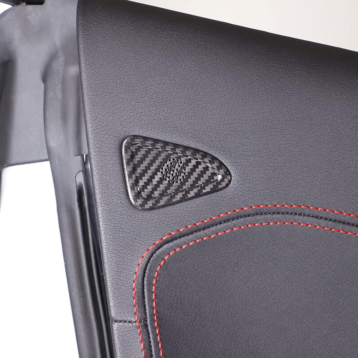 Door Speaker Audio Player Cover Trim Compatible with Chevrolet Corvette C8 2020-2023, Carbon Fiber Door Small Speaker Sound Ring Cover Trims Car Interior Accessories (Black)