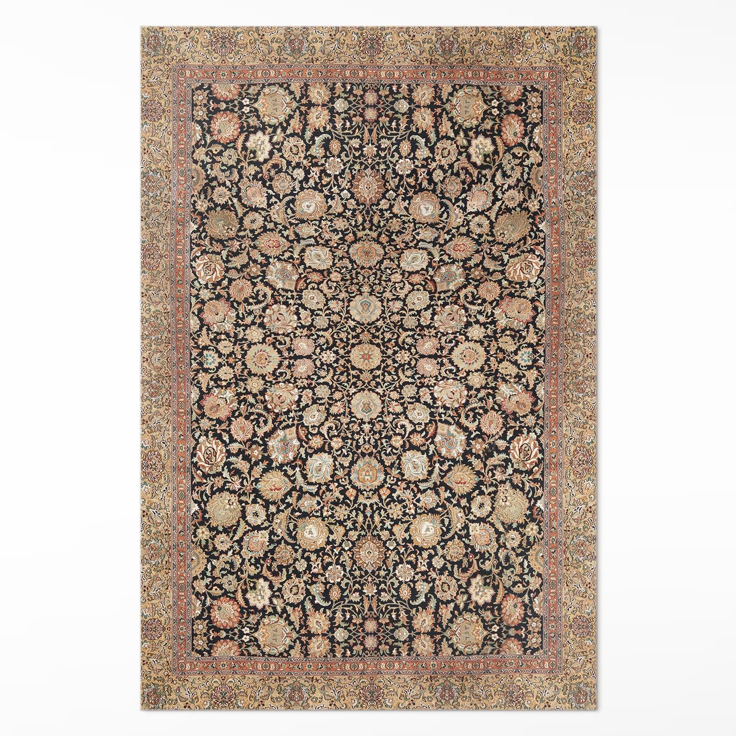 Tapis en vinyle 150x225 cm PVC salon cuisine rectangulaire pivoine Floorart