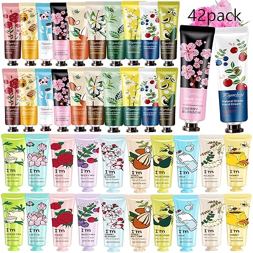 Paquete de 42 cremas de manos para manos secas y agrietadas, mini loción de manos tamaño de viaje, juego de regalo de crema hidratante para el disponible en Yaxa Colombia