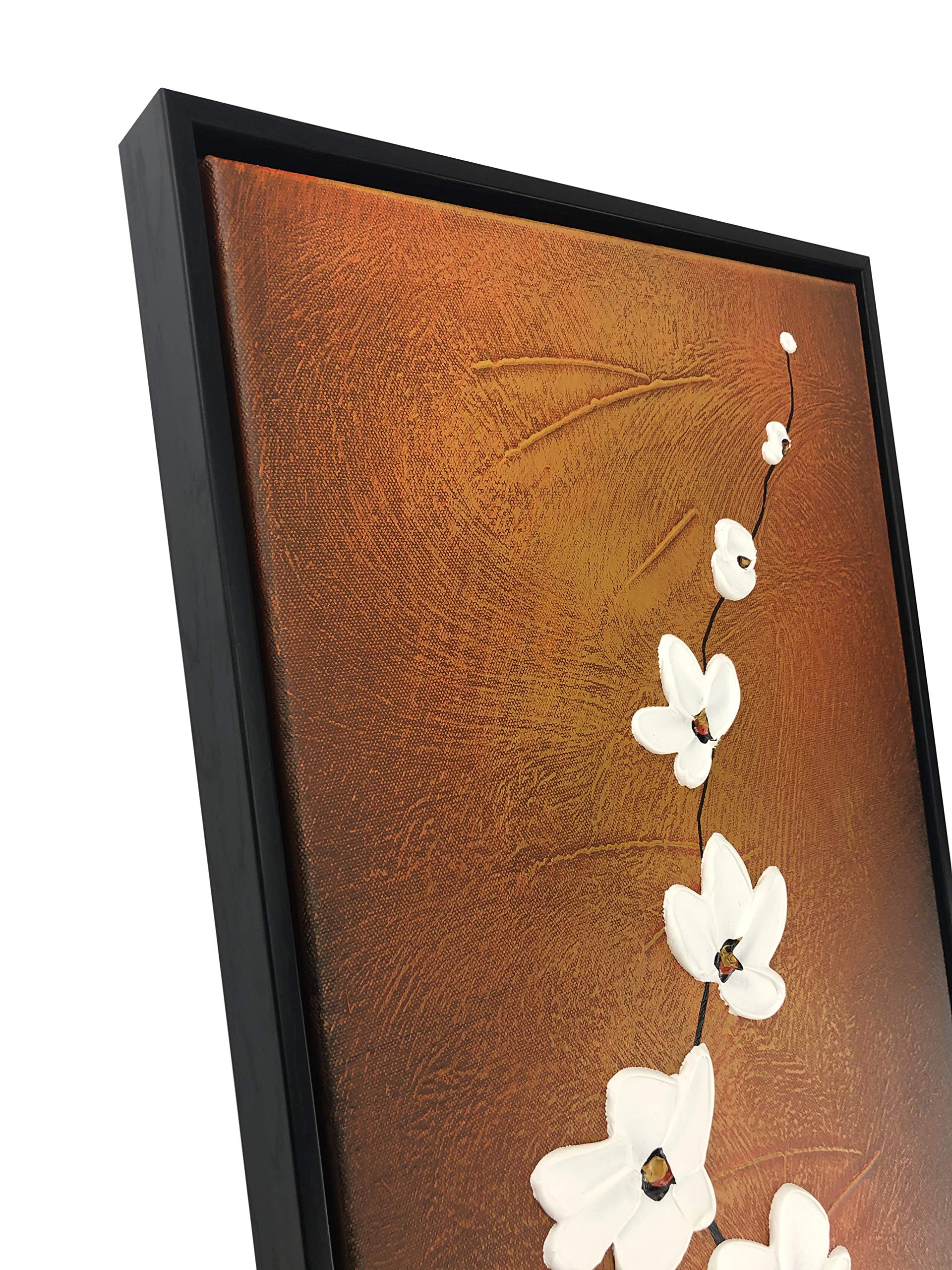 Wieco Art Modern Contemporary Flowers Framed Artwork 3 Panels 100% Hand ...