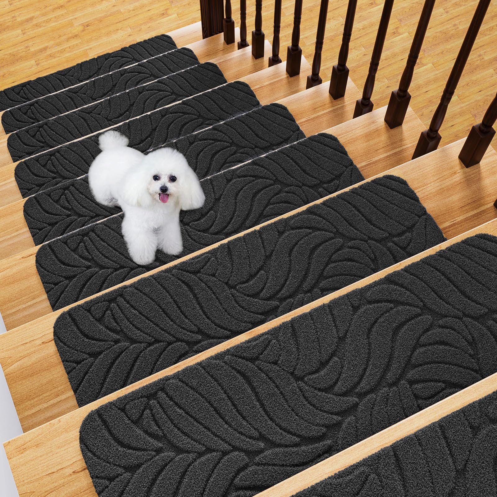 Fixmend Stair Treads Non Slip for Wooden Steps, 20.3 x 76 cm (15-Pack) โ image 1