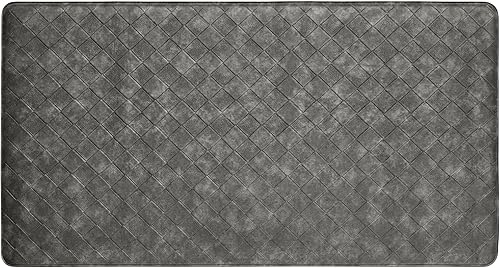 Miniatura 13 de Home Dynamix Trenton Solace Tapete de cocina tradicional texturizado de diamante, negro, 17 x 39 pulgadas