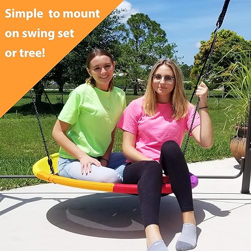 Miniatura 4 de Pure Fun Columpio de platillo volador arcoíris de 40 pulgadas, multicolor