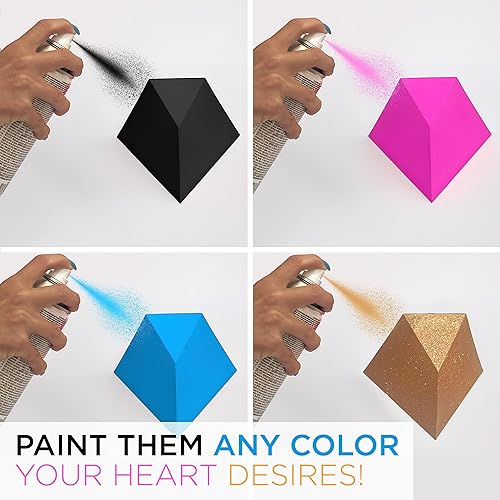 Miniatura 3 de Maceta triangular geométrica colgante, soporte para plantas para interiores y exteriores, blanco con diseño flotante moderno (juego de 3) de