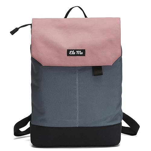 Ela Mo Rucksack Damen - Daypack schön u. durchdacht - Laptop Rucksäcke für Frauen - Anti Diebstahl Tasche für Schule, Uni, Business (Salmon)