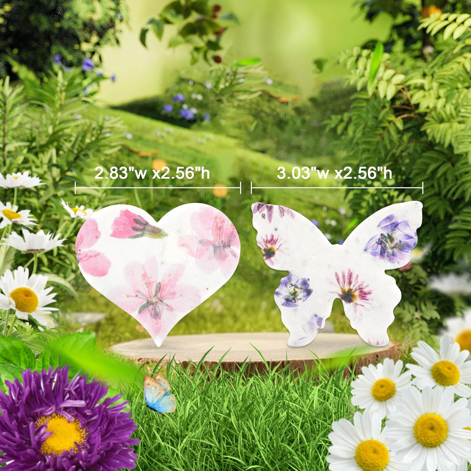 48PCS Plantable Seed Paper Hearts & Butterflies – Wildflower Embedded Paper, Unique Gifts for Mothers, Garden Lovers, Weddings, Bridal Showers, Birthdays & Special Celebrations