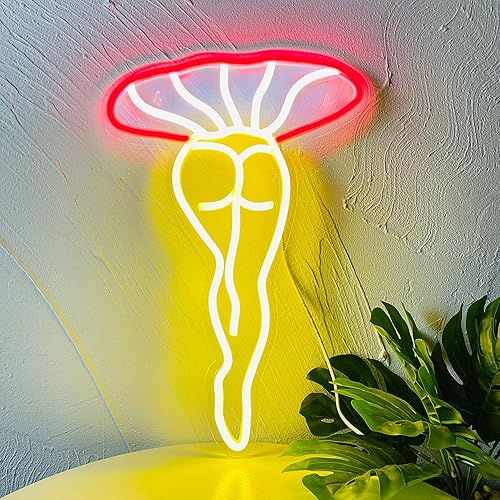 Miniatura 1 de Señal de neón con luces LED de noche con diseño de hongo de señora con conexión USB, letrero de neón para hombre, cueva, hogar, bar, dormitorio,