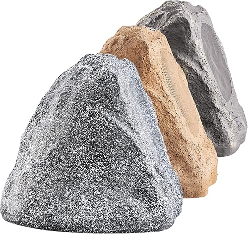 Miniatura 15 de OSD Audio RS670 parlante con forma de roca para exteriores de alta definición, par RS670 Marrón