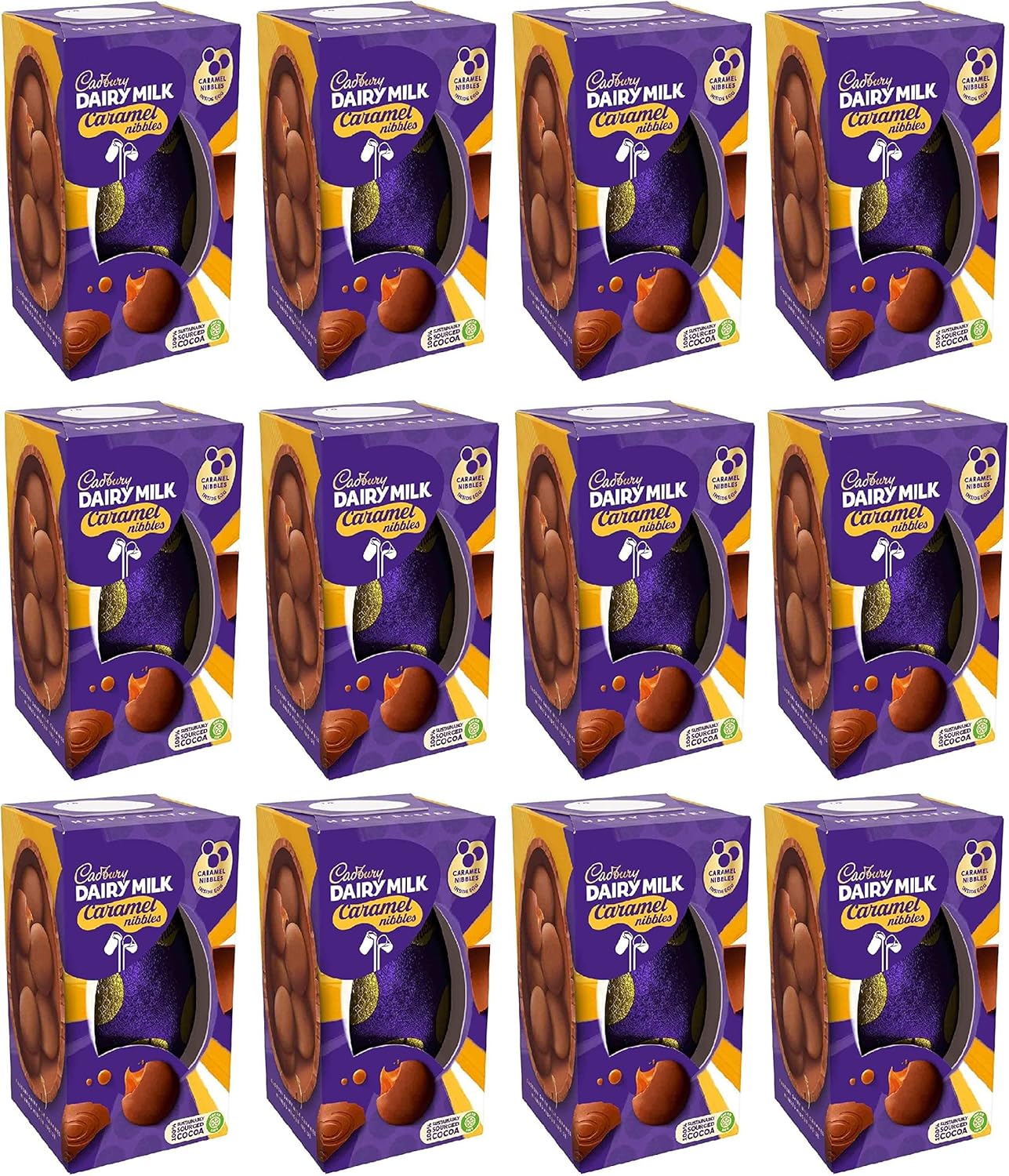 Medium Easter Eggs Chocolate Bulk Pack of 12 Dairy Milk Caramel