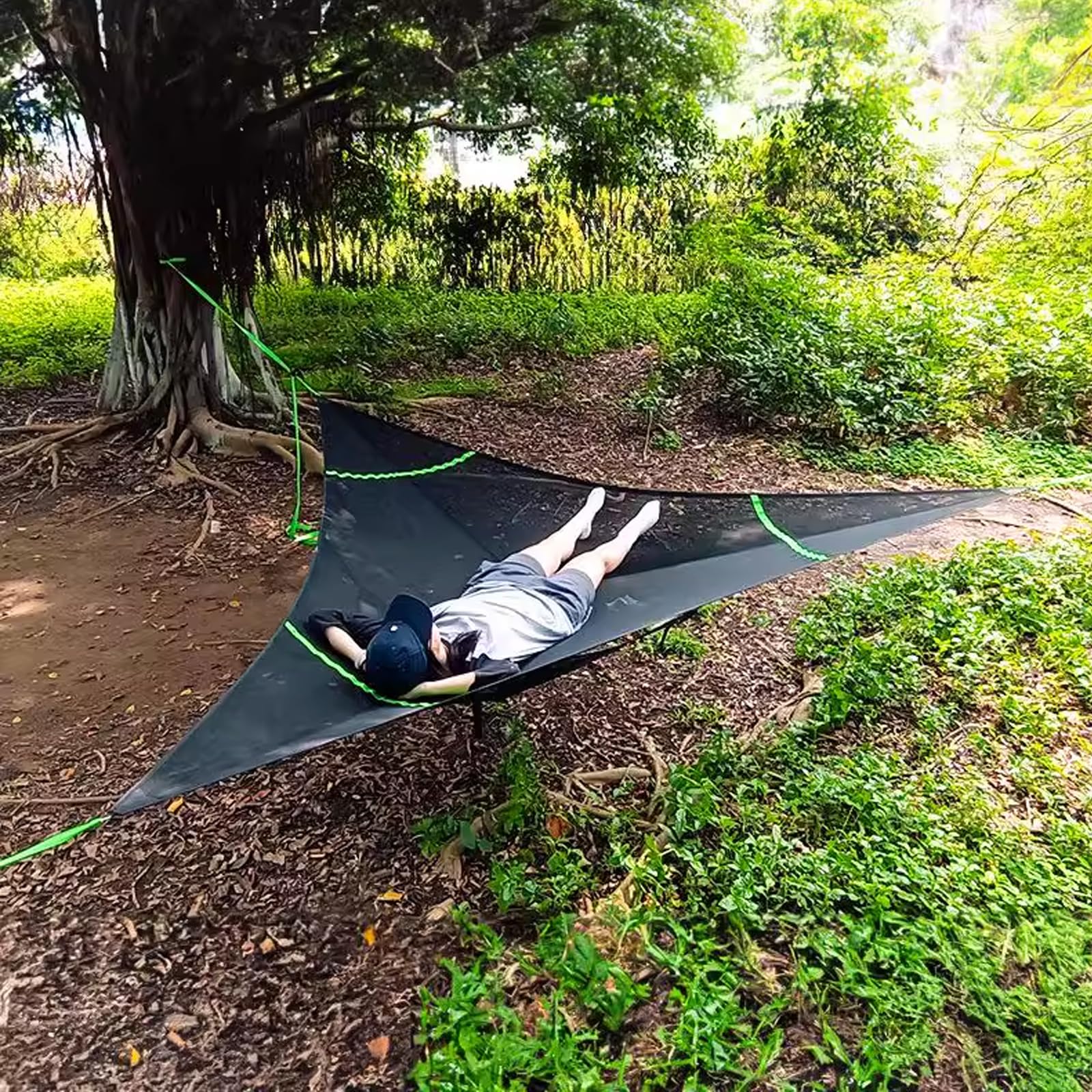 Amaca extra large da 4 m per campeggio e viaggi, borsa portatile a sospensione a 3 punti, perfetta per escursioni, escursioni, avventure all'aperto e relax