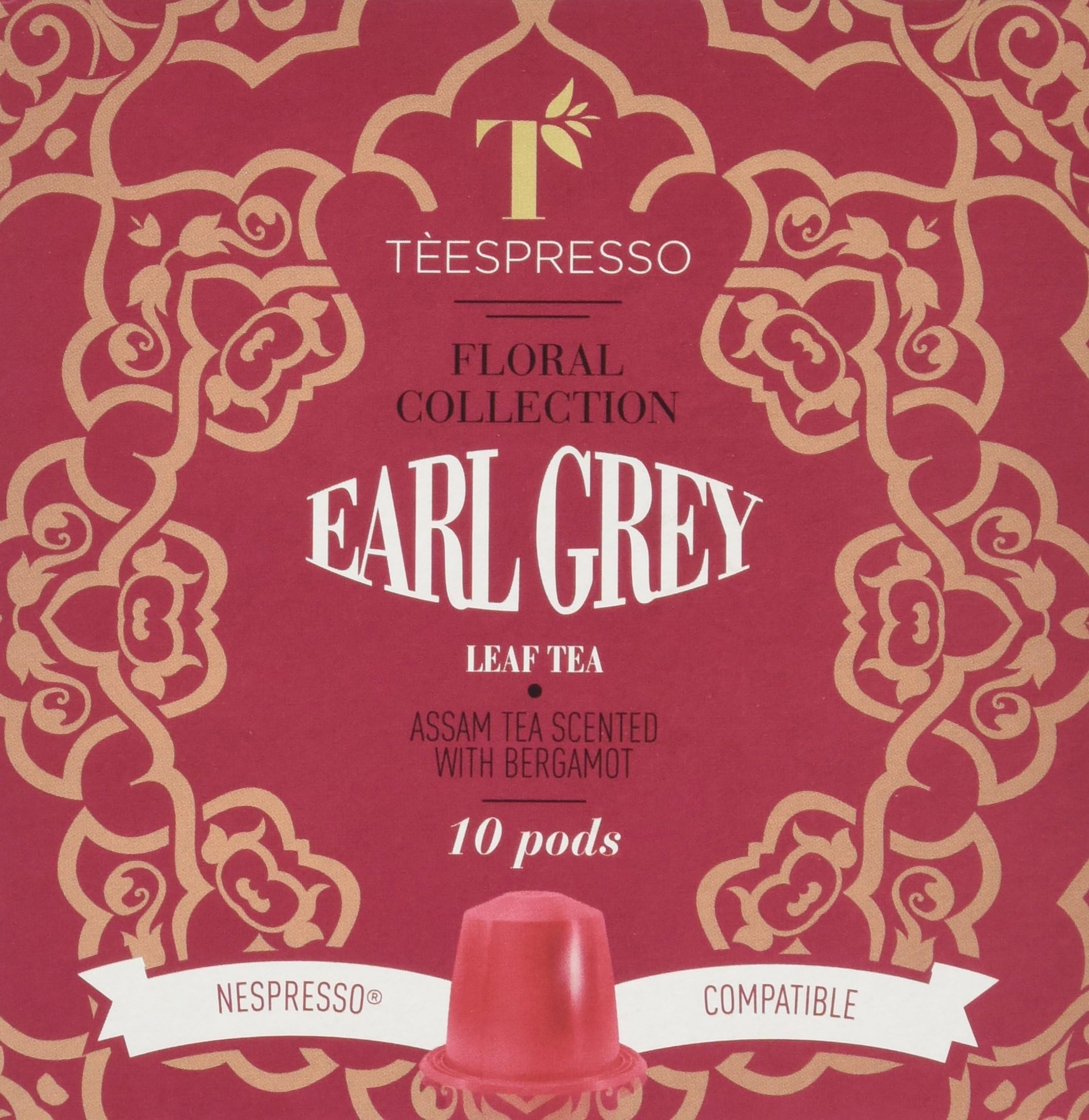 Teespresso Earl Grey Nespresso Compatible Tea Capsules (Pack of 10, Total 100)