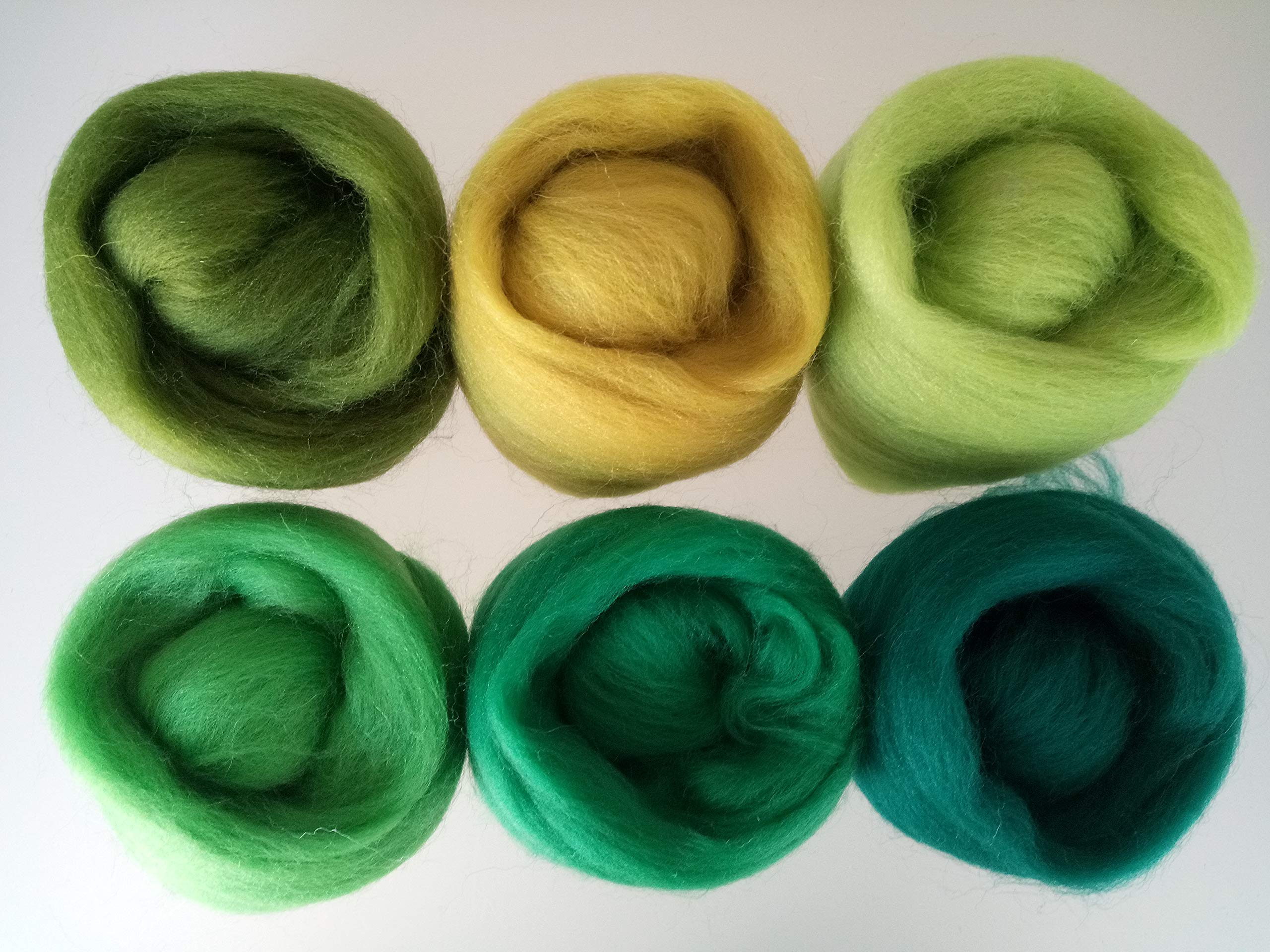 Pure Merino Wool Roving - Assorted Colours for Needle & Wet Felting, Spinning & Weaving, DIY Craft - 60 g Packs (Green 60 g) - Image 4