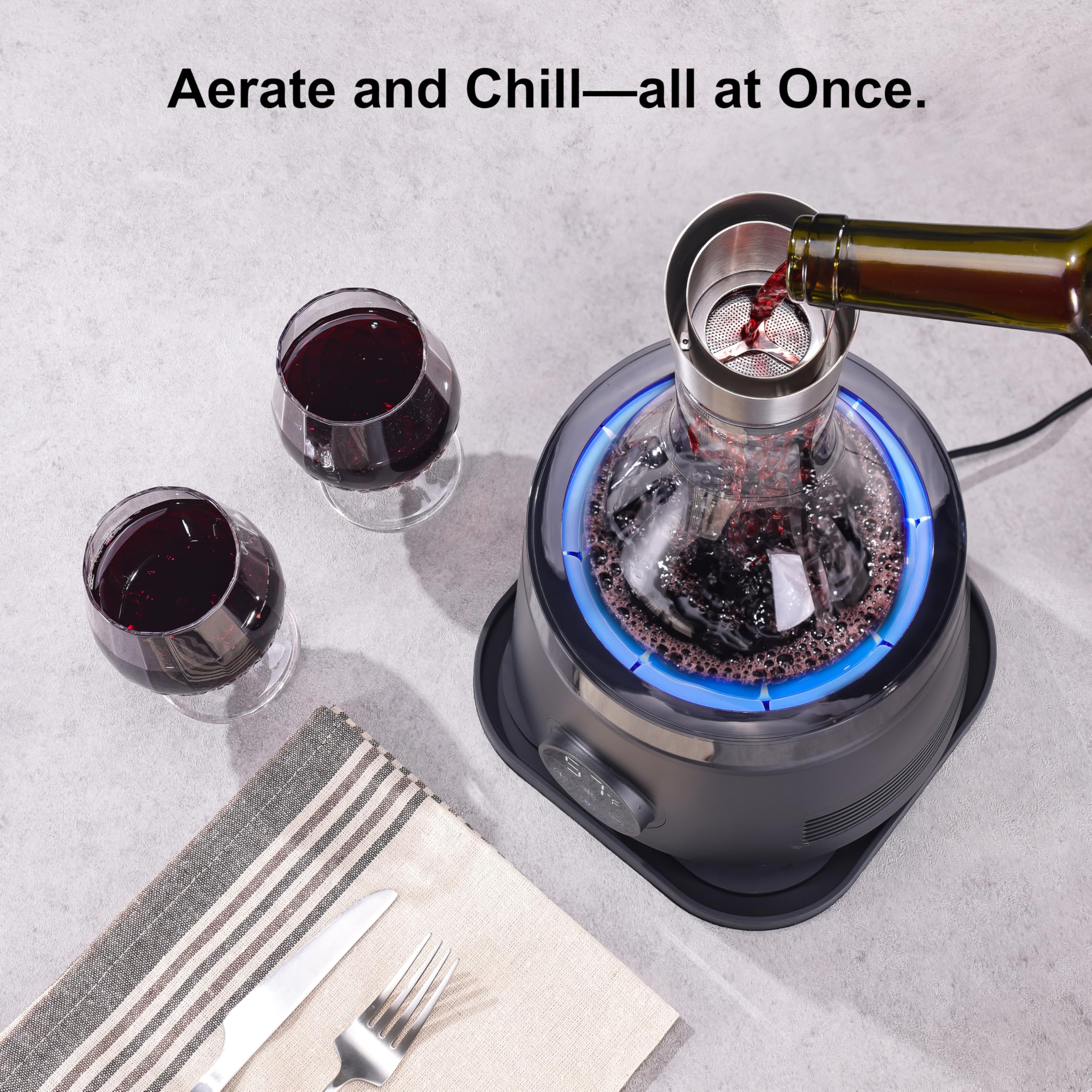 Cobalance Electric Wine Chiller Decanter with Built-in Aerator, 50oz Bottles Cooler & Carafe, 24-Hour Keep Cool, Perfect for Red, White Wine, Gift for Lovers — Amazon image 8