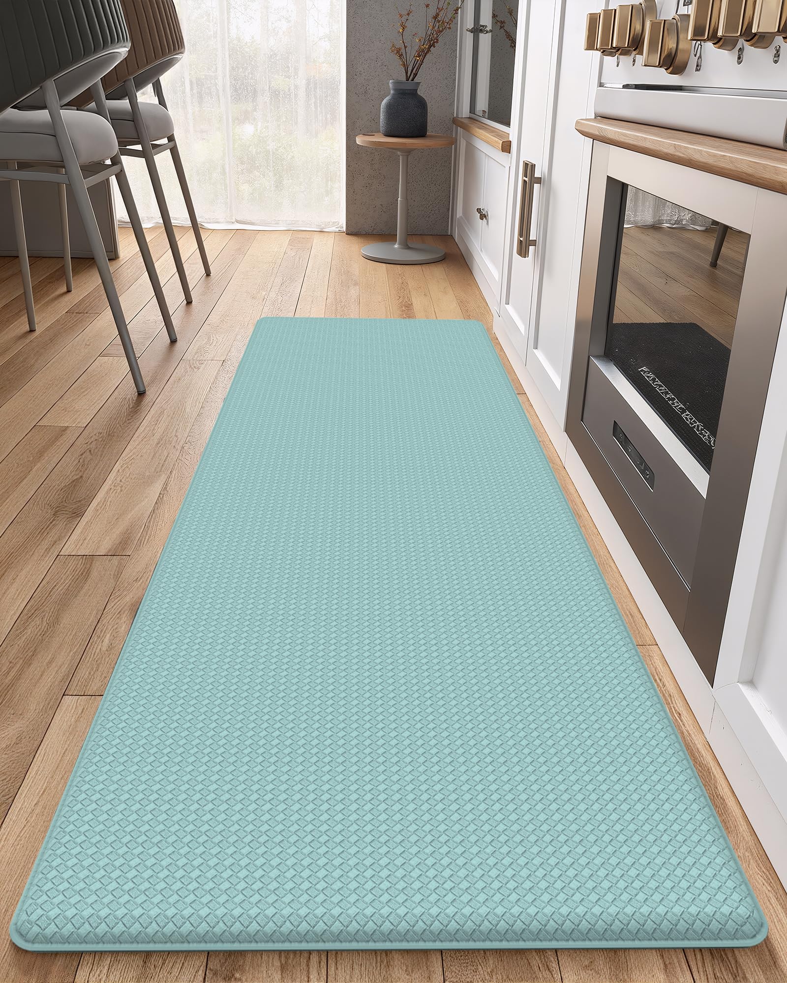 Color G Tappeto Cucina 44 x 200 cm, Rimbalzabile Cuoio Tappeto Cucina Antiscivolo Lavabile, Confortevole Passatoia Cucina Impermeabile per Cucina, Soggiorno, Ufficio (Verde)