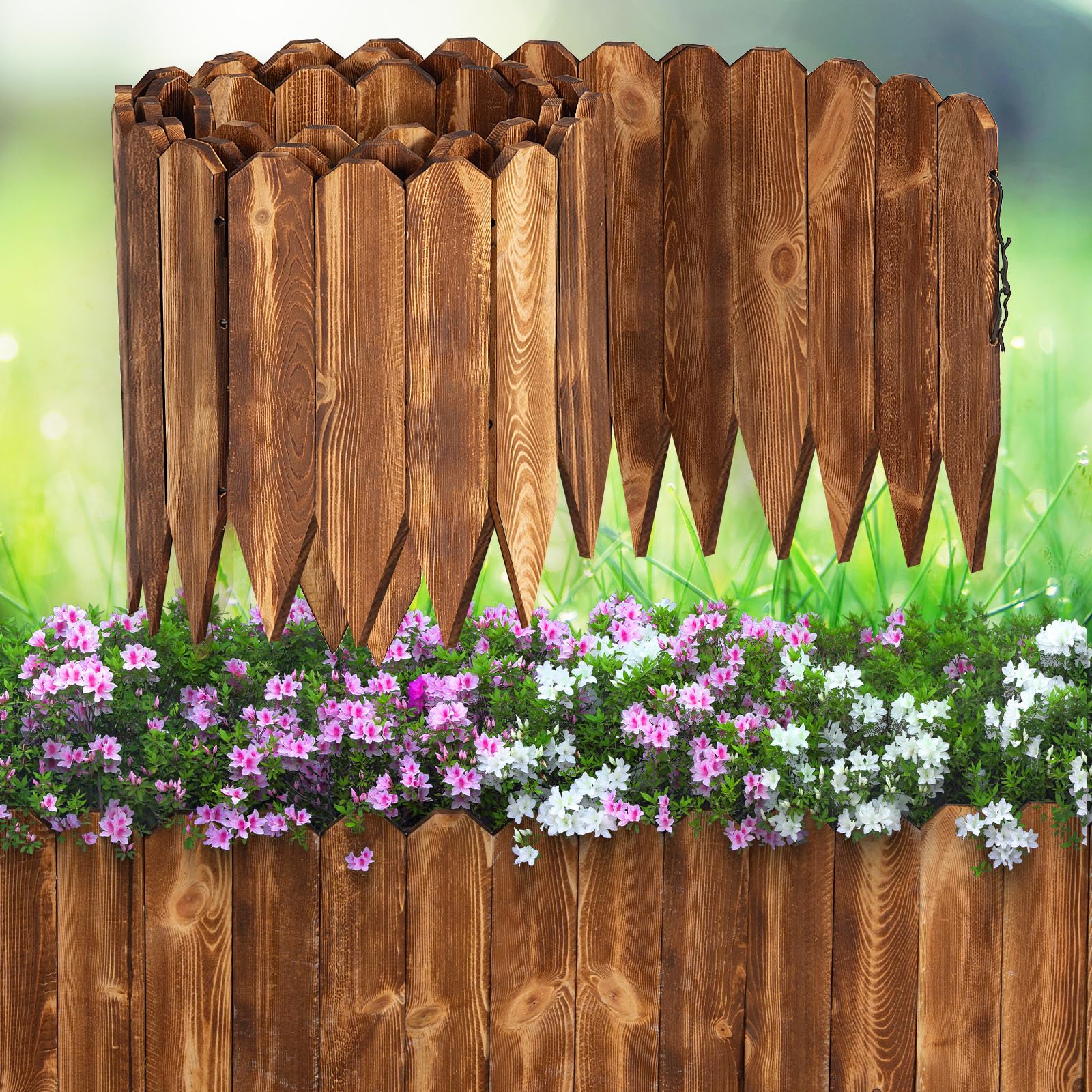 Badway Flower studs border henry ボーダーT M Amazon.com : LINSHRY Wood Garden Fence, 11.8in H x 13.2ft L Flower