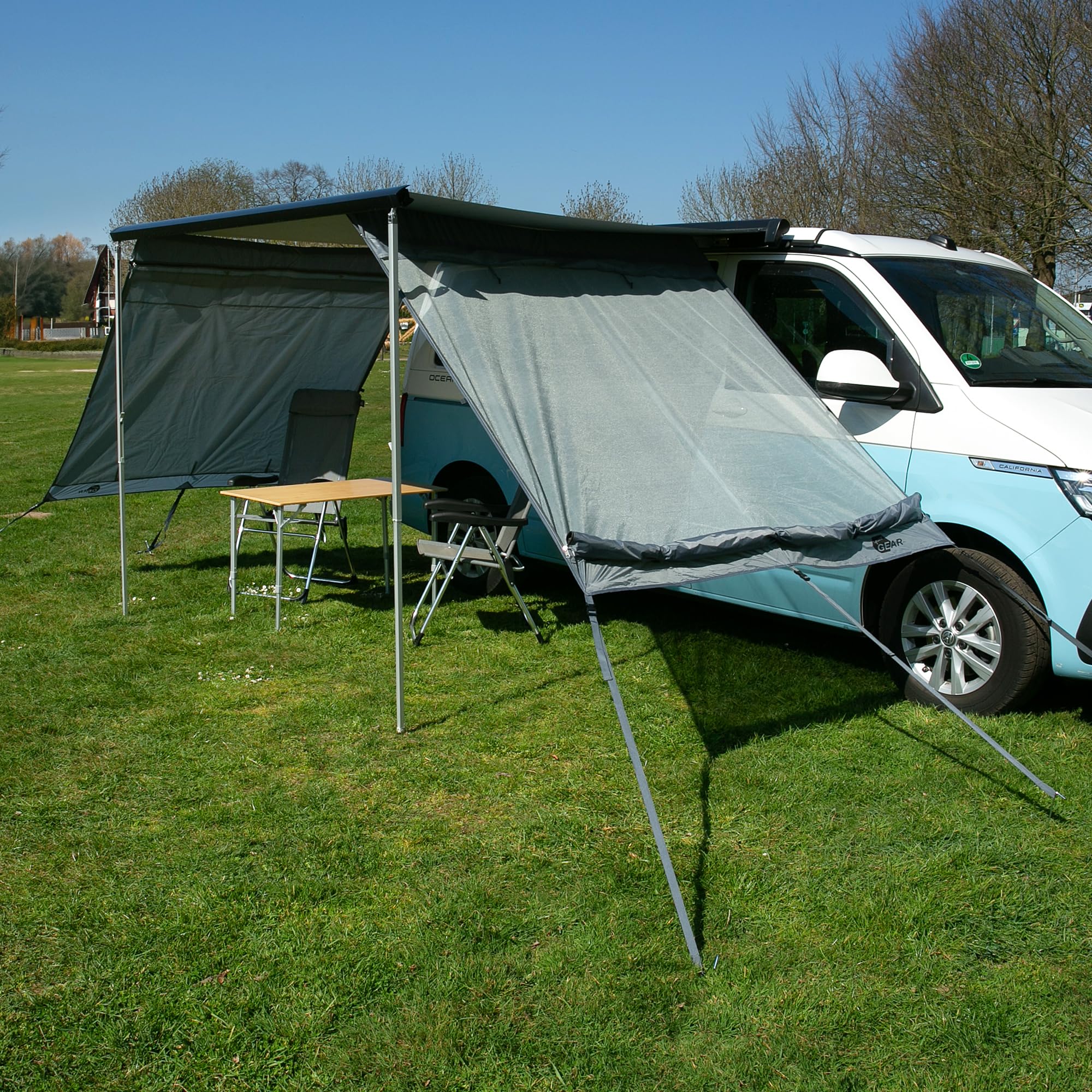 Votre GEAR Bus de camping Sun + Rain Blocker Parois latérales – 2 x paroi latérale pour tente de soleil avec 2 m de déploiement