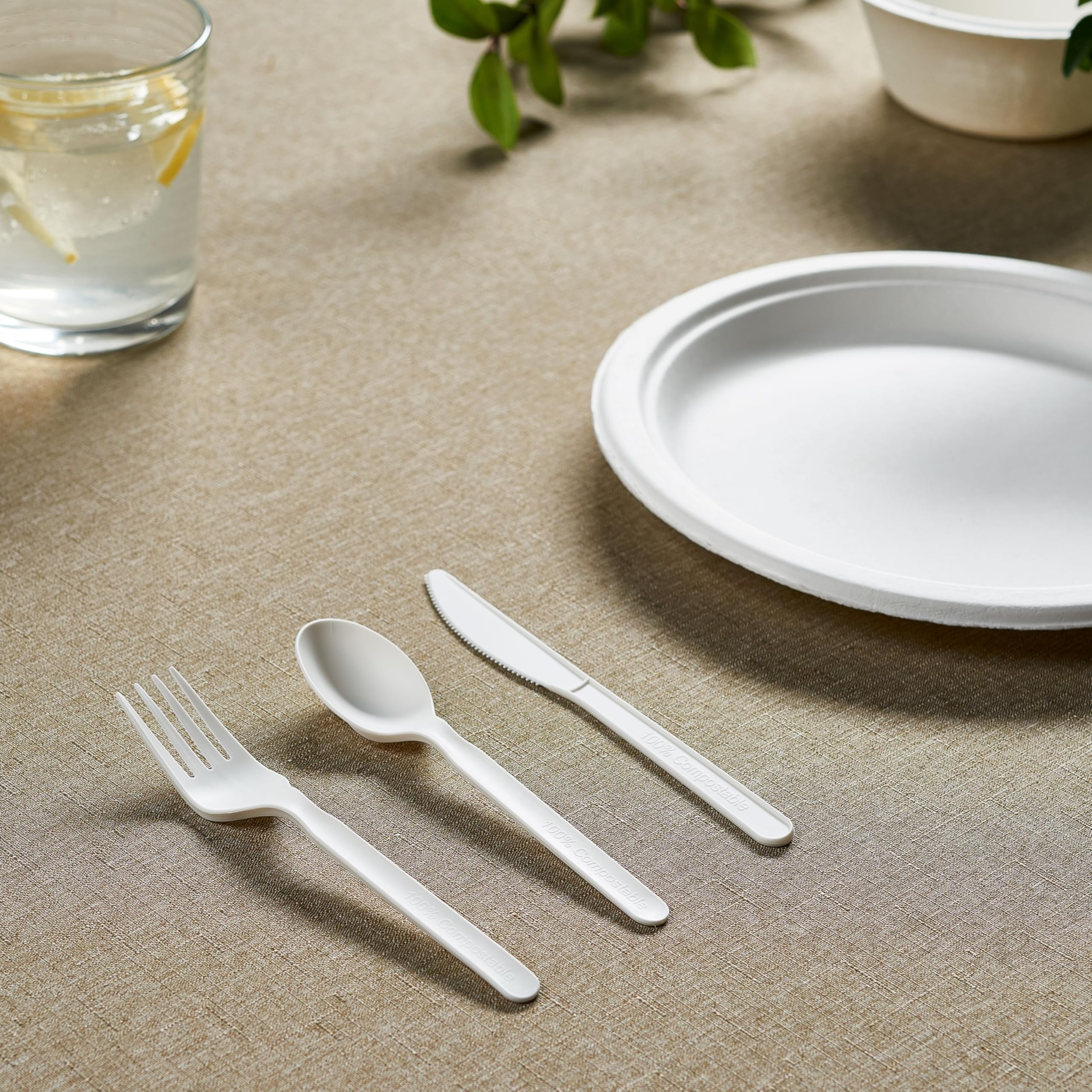 Compostable Cutlery Set - 400 Piece PLA Utensils -2 Compostable Cutlery Set - 400 Piece PLA Utensils -2