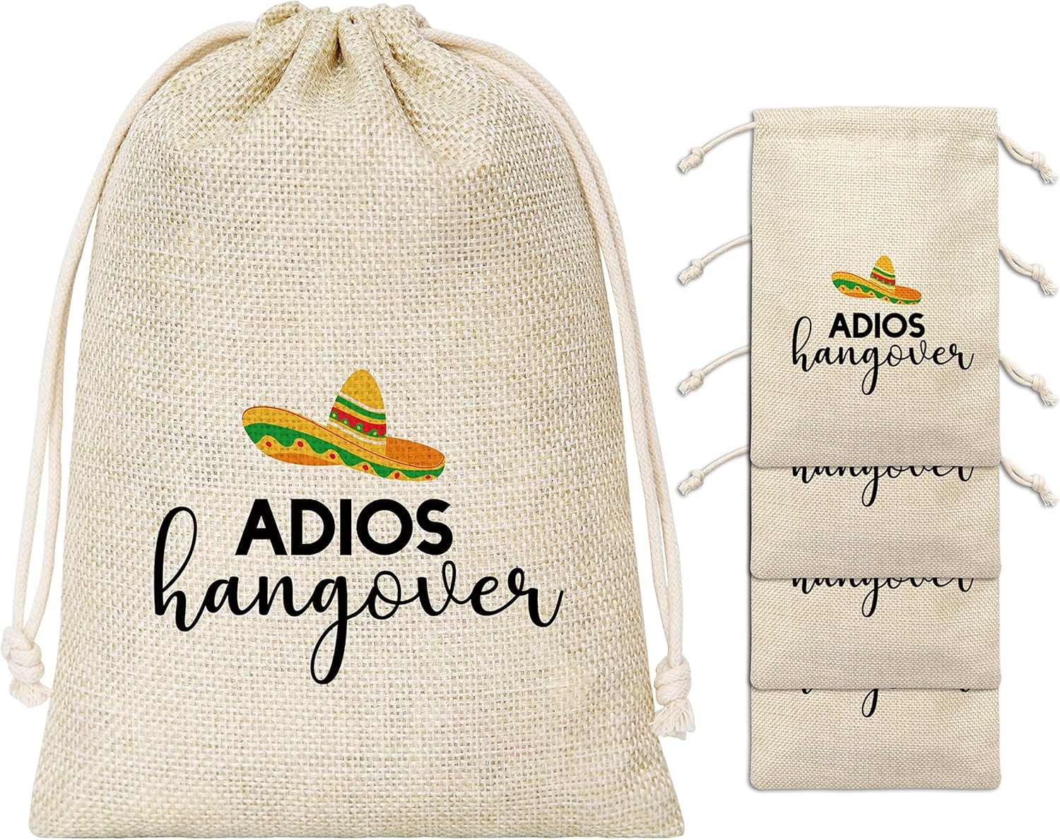 Hangover Gift Bags Adios Hangovers Cotton Gift Bag for Hat Party