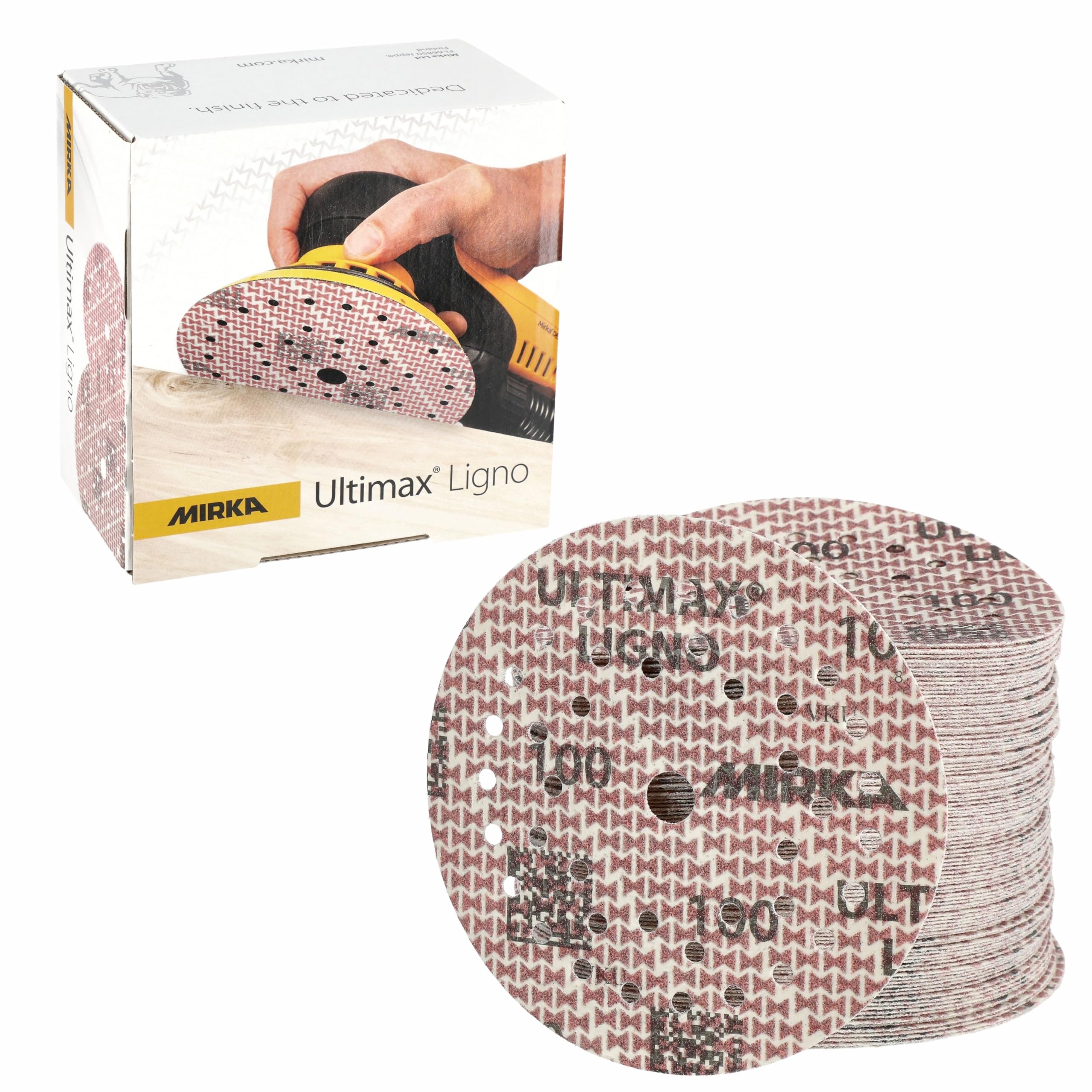 Mirka Ultimax Ligno 125mm Sanding Discs 100 Grit 100 Pieces Hook & Loop