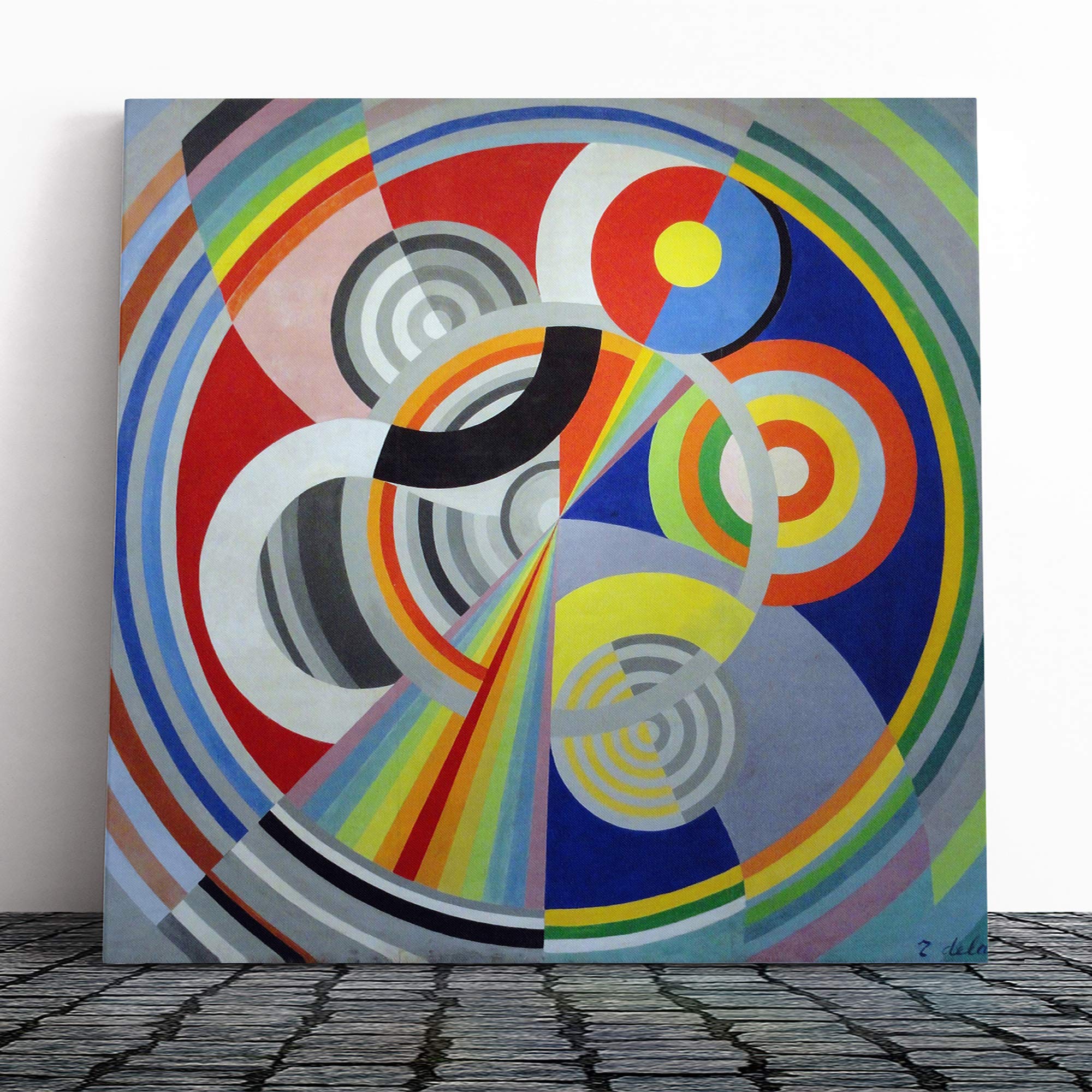 Robert Delaunay Salon Design Canvas Print | Gallery Wrapped 30mm Frame Wall Art | 20x20 inches | Ready to Hang | Contemporary Picture | Living Room Bedroom Lounge Office
