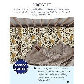 TotAha Premium Stretchy Crib Sheets (2-Pack)-Hypoallergenic, Silky Comfort, Buttery Soft, Calming Effect, All-Season Jersey-Knit Sheets, 9\'\' Extra Deep Pocket, Animal Print