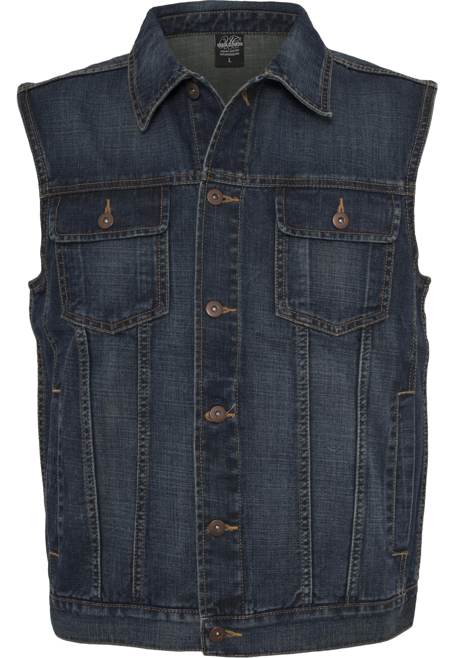 Urban Classics Chaleco Tejano Hombre Chaleco Azul claro Regular