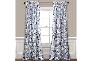 darby home co. Cynthia Jacobean Light Filtering Window Curtain Set, 84" L...