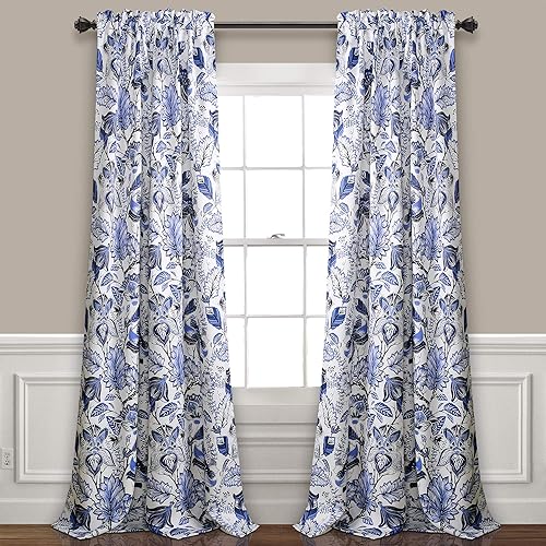 Blue Floral Curtains Amazon Com