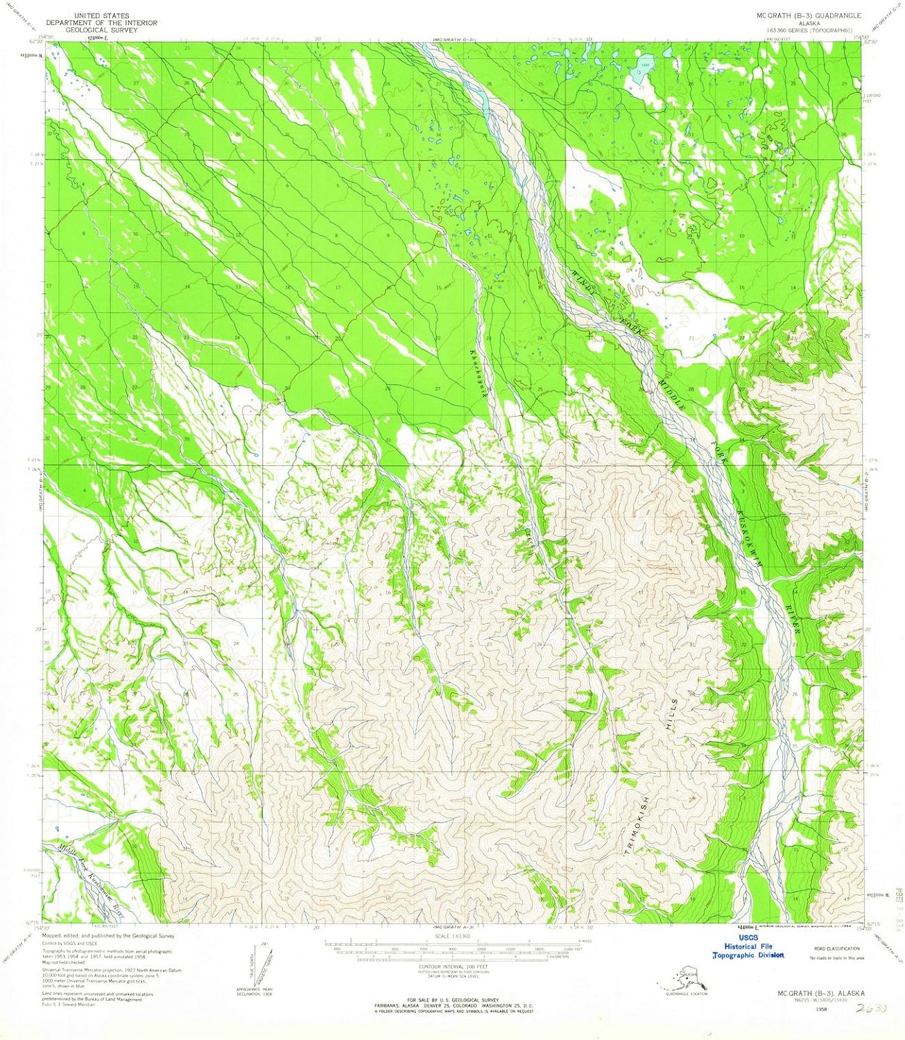 1958 McGrath, AK Alaska USGS Historical Topographic Map