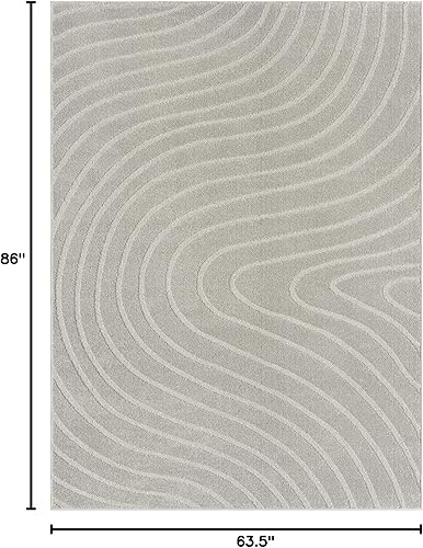 Miniatura 2 de LUXE WEAVERS Alfombra moderna geométrica ondulada gris 5x7