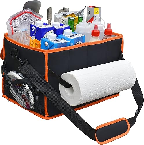 Miniatura 7 de Organizador grande para parrilla con soporte para toallas de papel, organizador de barbacoa para utensilios, condimentos, organizador de picnic