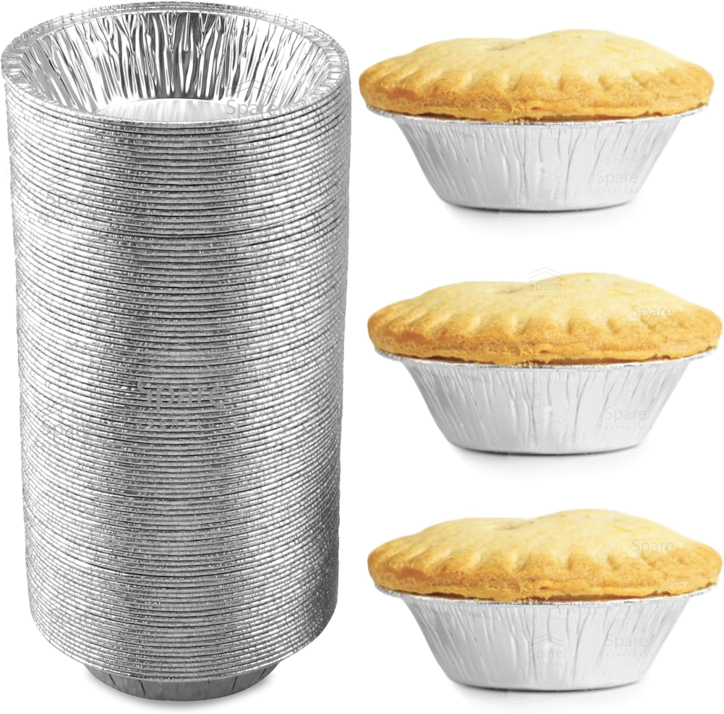 (120 Pack) 5" Aluminum Pie Pans 5 Inch, Mini Pie Tins Disposable, 5 Inch Aluminum Foil Pie - Individual Pie Pans perfect for Baking, Storing & Reheating Pot Pies Small Pie Tins