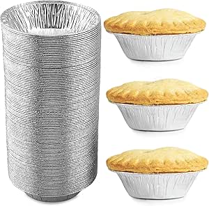 120 Pack 5-Inch Aluminum Pie Pans - Disposable Mini Pie Tins for Baking, Storing & Reheating