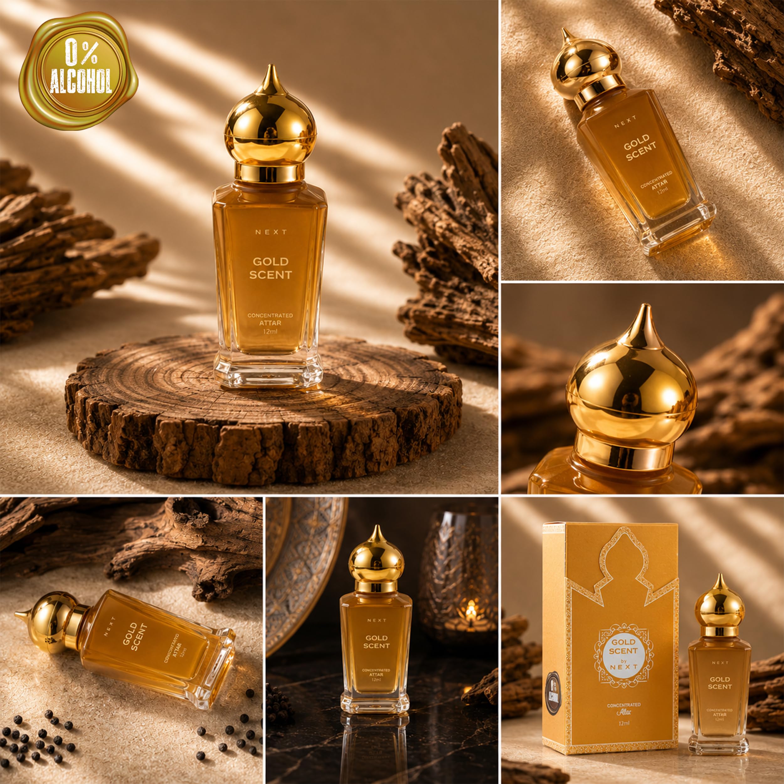 Next Care Gold Scent Attar Roll On for Men & Women 12ml (Gold Scent)