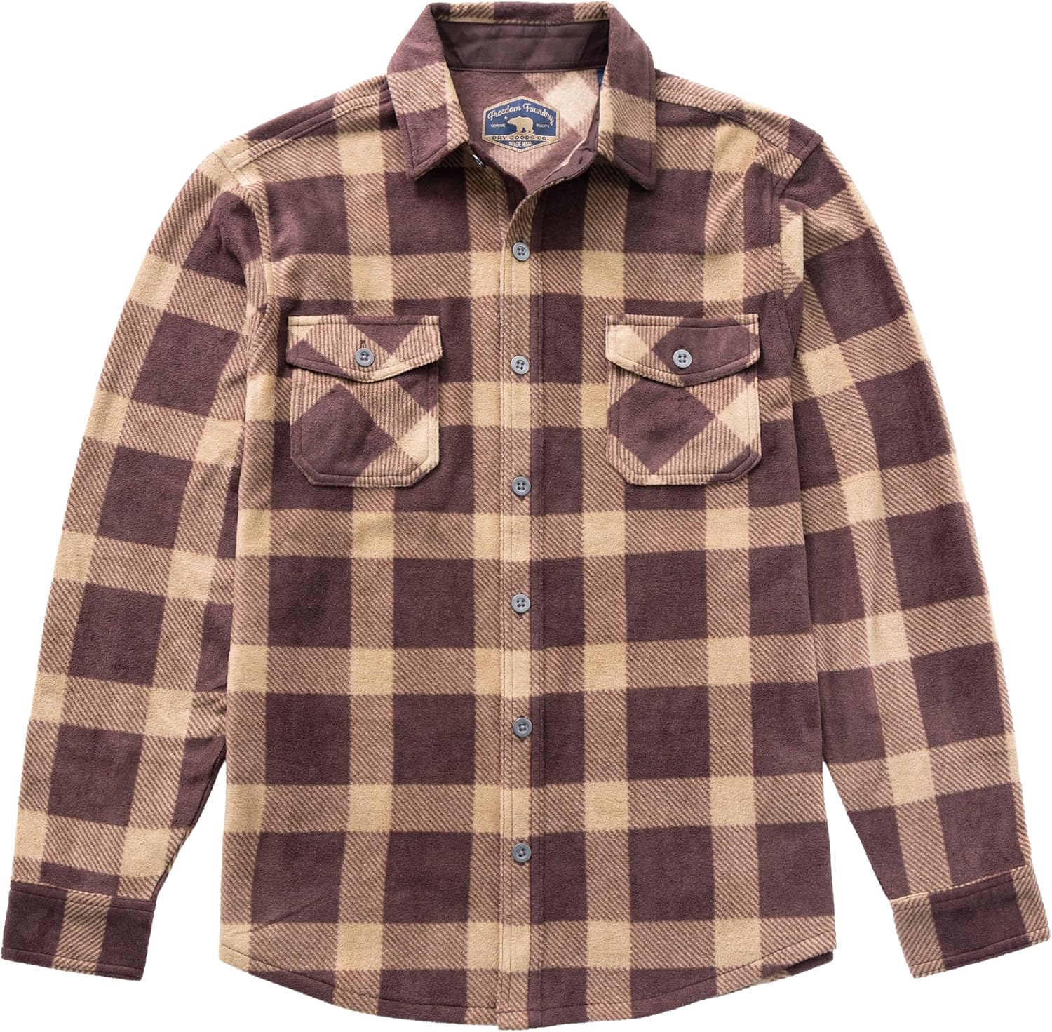 Freedom Foundry Mens Lightweight Plush Plaid Fleece Shirt - Image 3