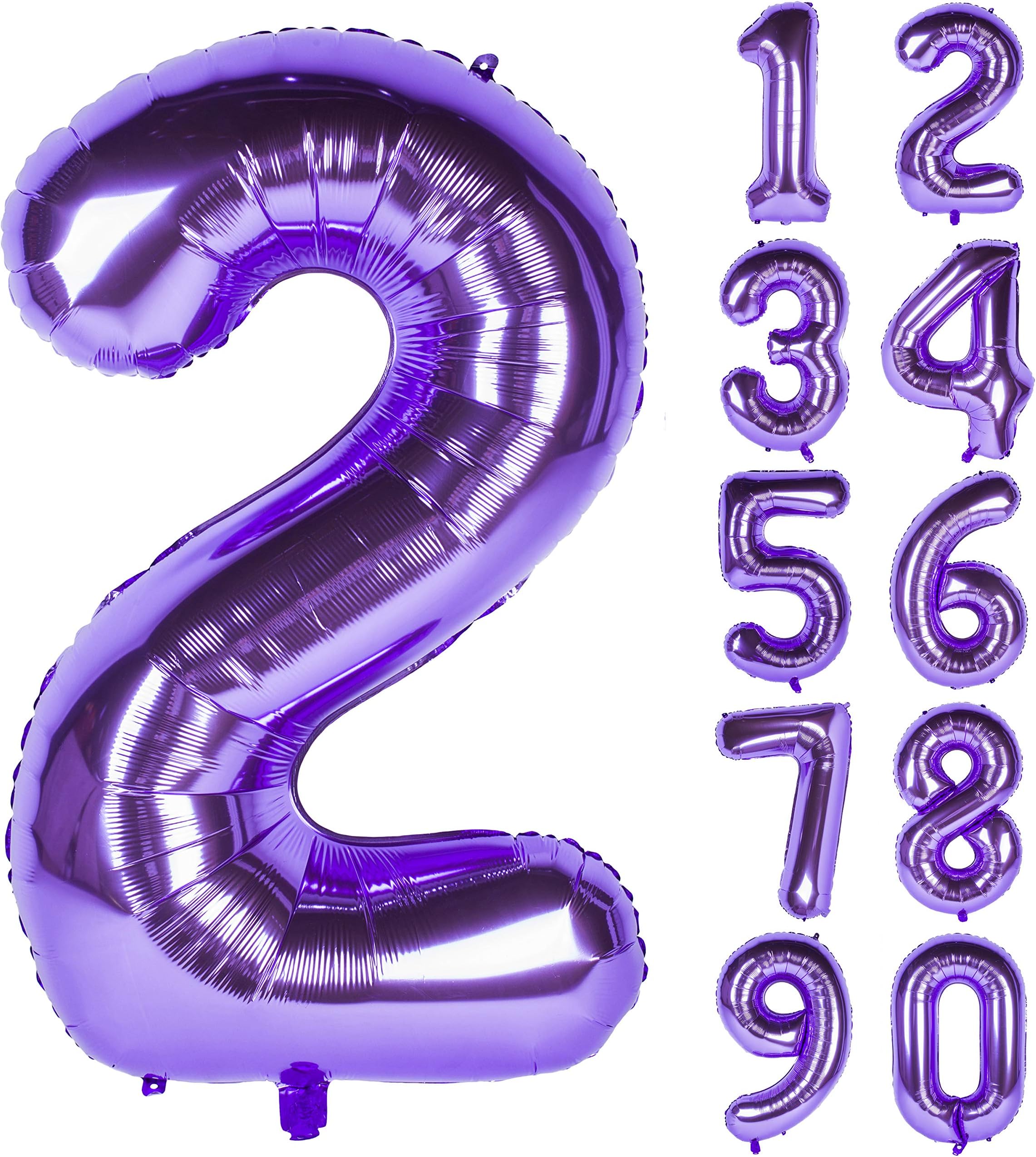 CHANGZHONG 40 Inch Purple Number Helium Foil Birthday Party Digit Balloon (Purple 2)
