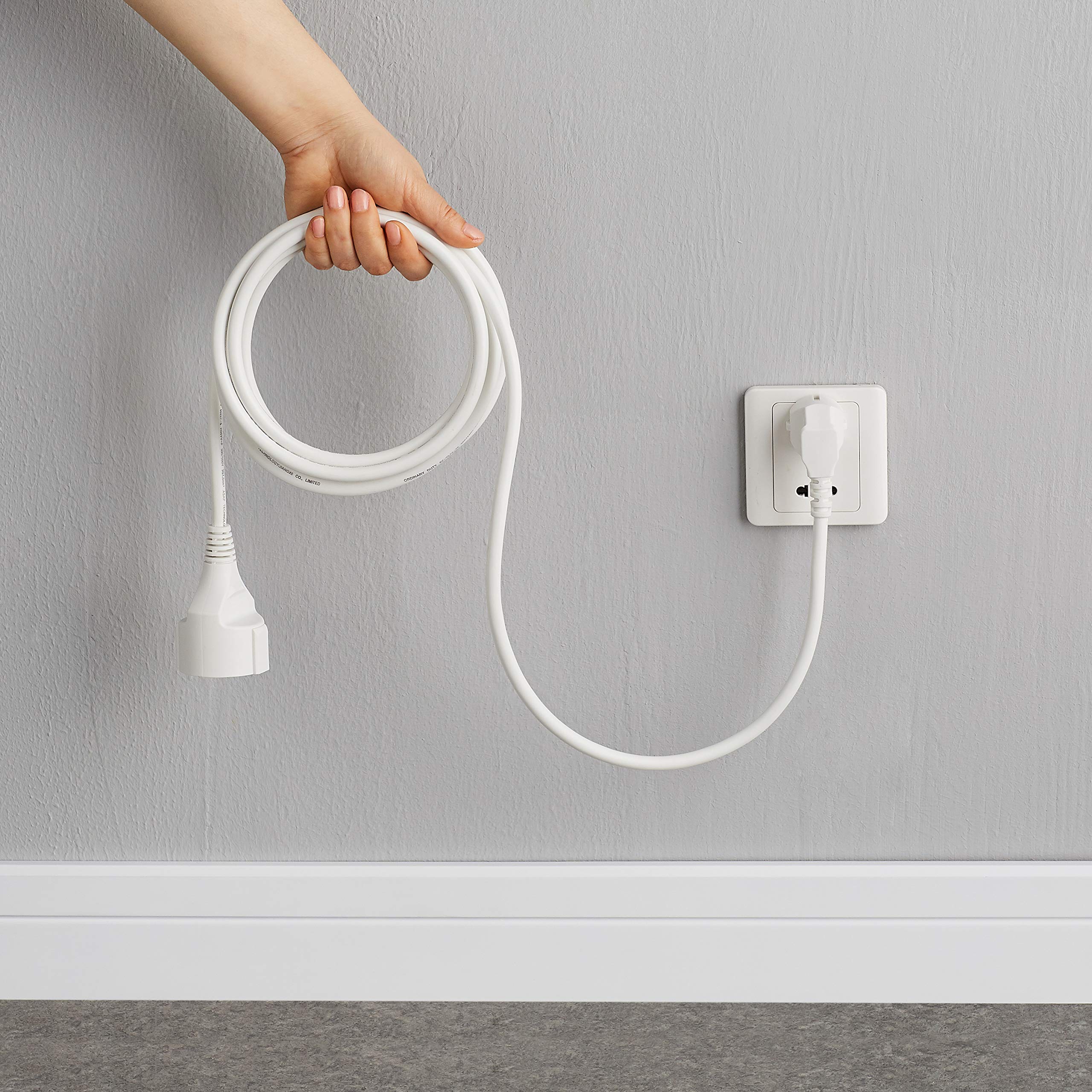 Prolunga Elettrica PremiumCord 3m - Spina E Presa Europea 230V, Cavo Bianco Per Alimentazione - Foto 6