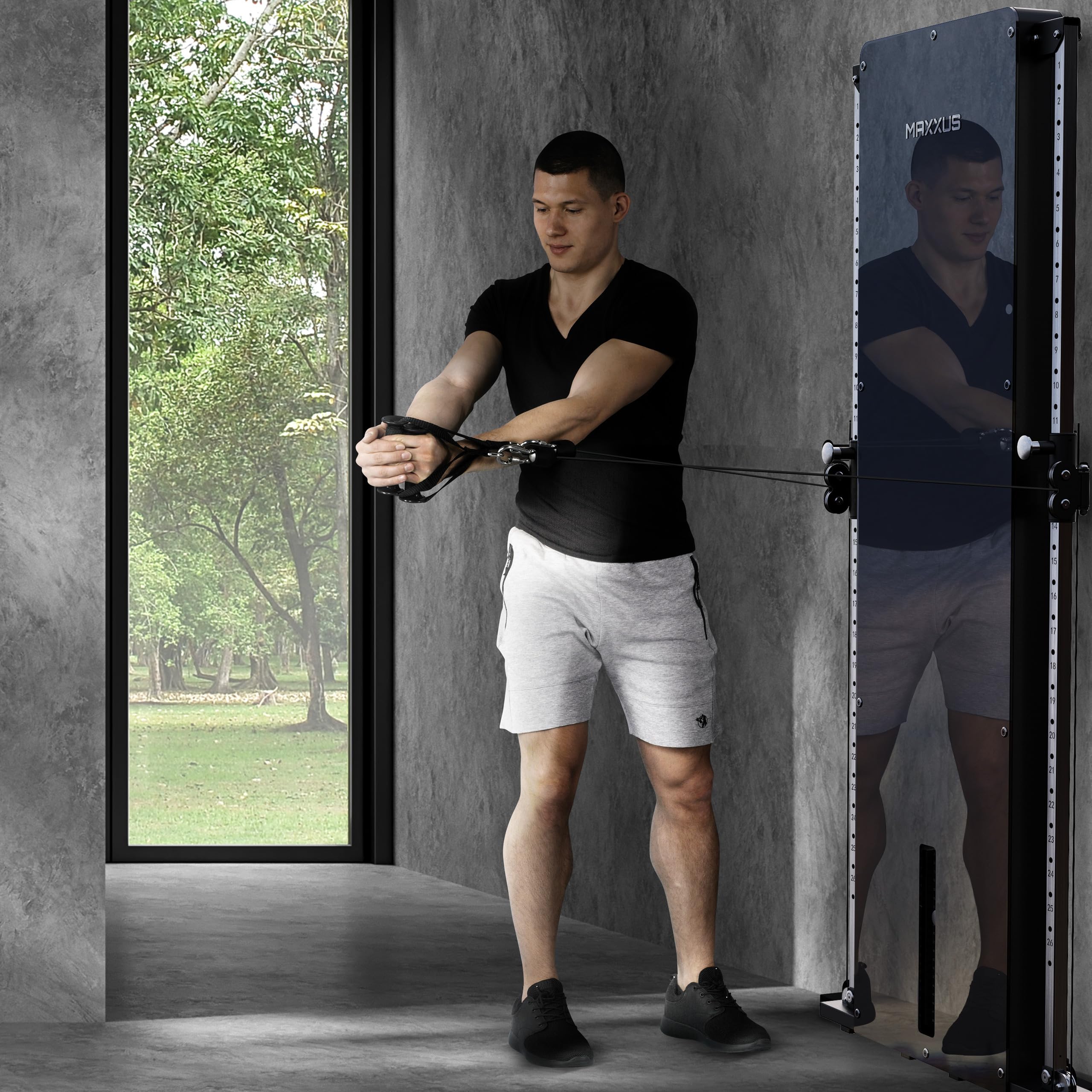MAXXUS SmartGym H1 / H8 - Stazione Multifunzione Palestra, 2 Maniglie Trazioni, Altissima Qualità - Home Gym, Lat Machine, Multipower, Ercolina Palestra, Attrezzi, Fitness, Cavi, Tricipiti, Bicipiti