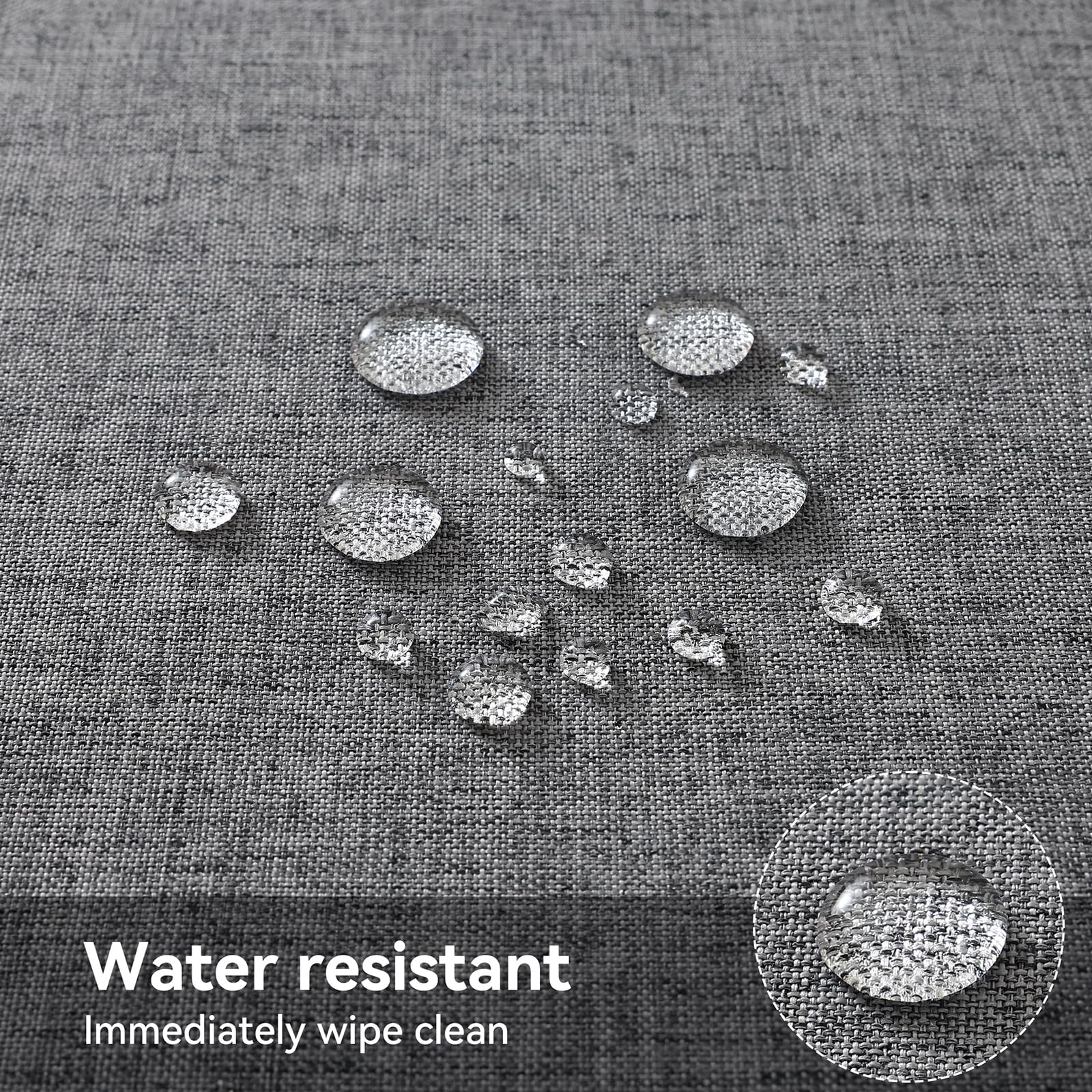 smiry Faux Linen Table Cloth Rectangular 140x240cm, Water resistant Tablecloth with Flannel Backing - Image 4