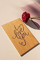 Vista 4 de Tarjeta de madera con texto en inglés "I Love You" (regalos personalizados, mensaje personalizado, aniversario, boda, cumpleaños, solo porque sí)