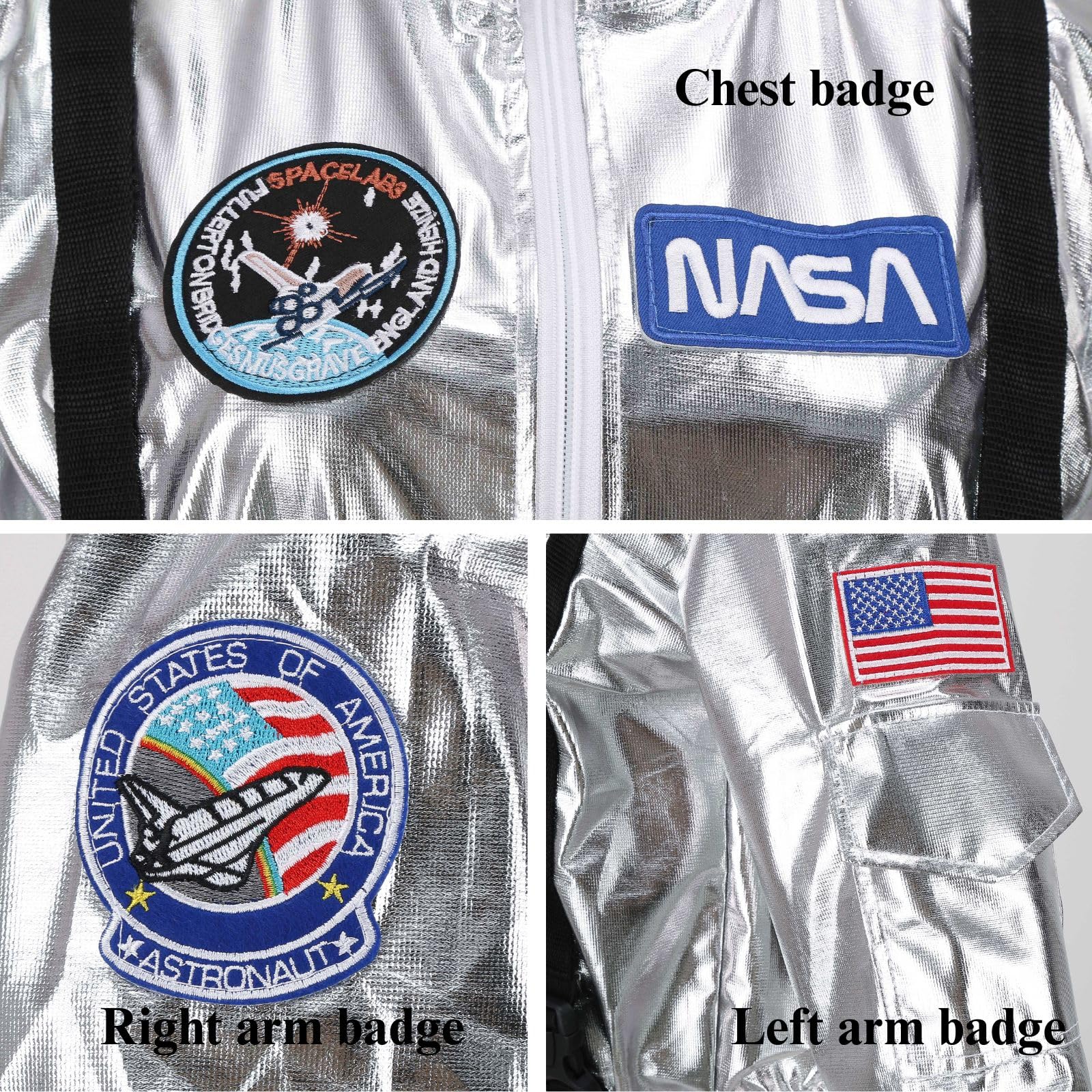 Astronauten-Kostüm für Damen, Raumfahrer, Overall, Flug-Overall, Halloween, Cosplay, Verkleidungsparty