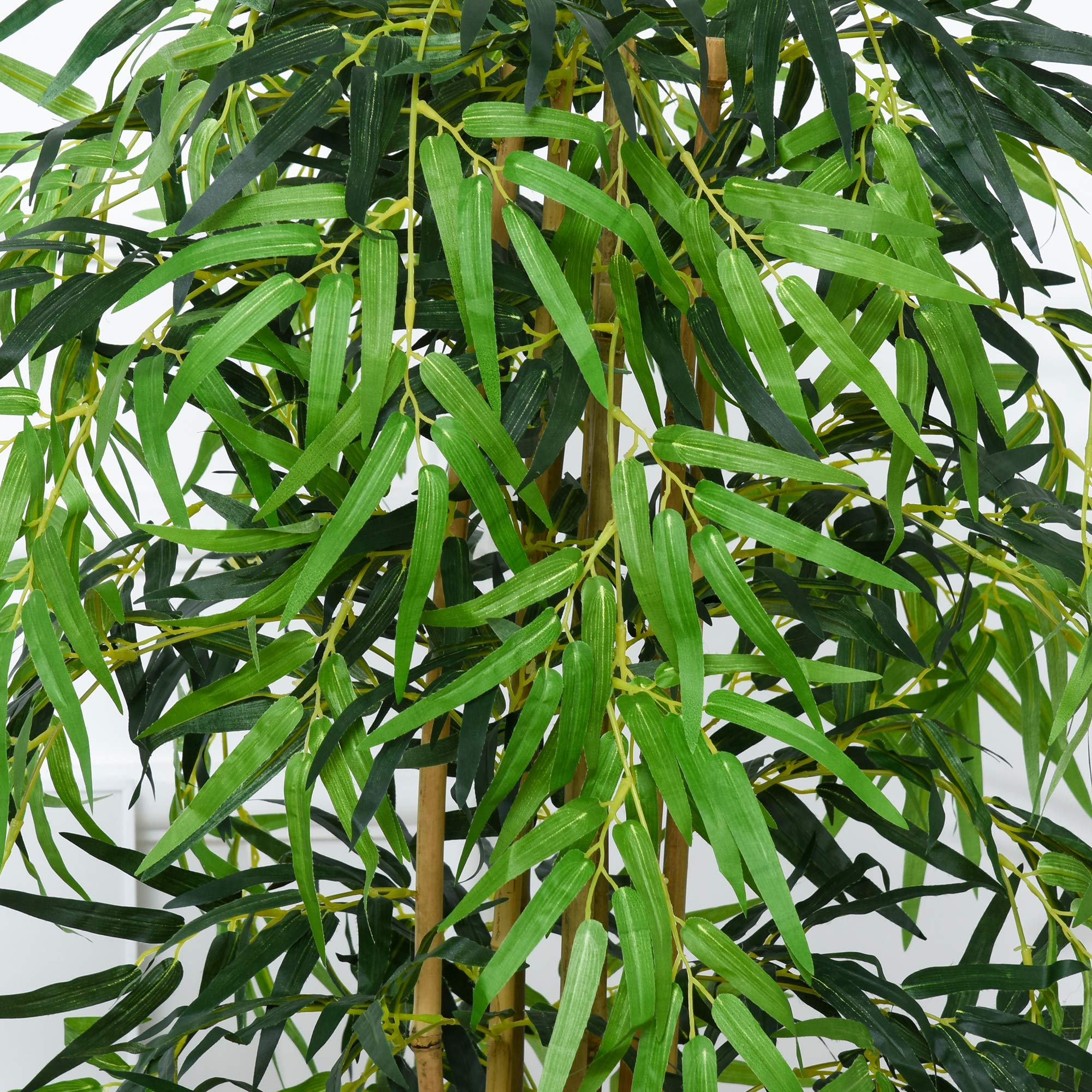 Outsunny Bambù Artificiale Alto 150cm con Vaso Pianta Artificiale Verde | da Interno, Decorativa Realistica, per Casa, Ufficio, Esterno, Giardino