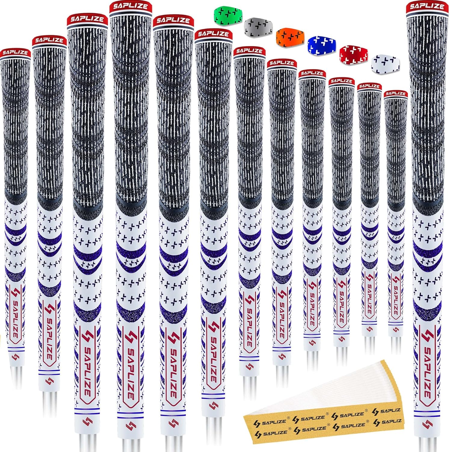 SAPLIZE Cross Cord Golf Grips Set of 13 Grips with Tape or Full Regripping Kit